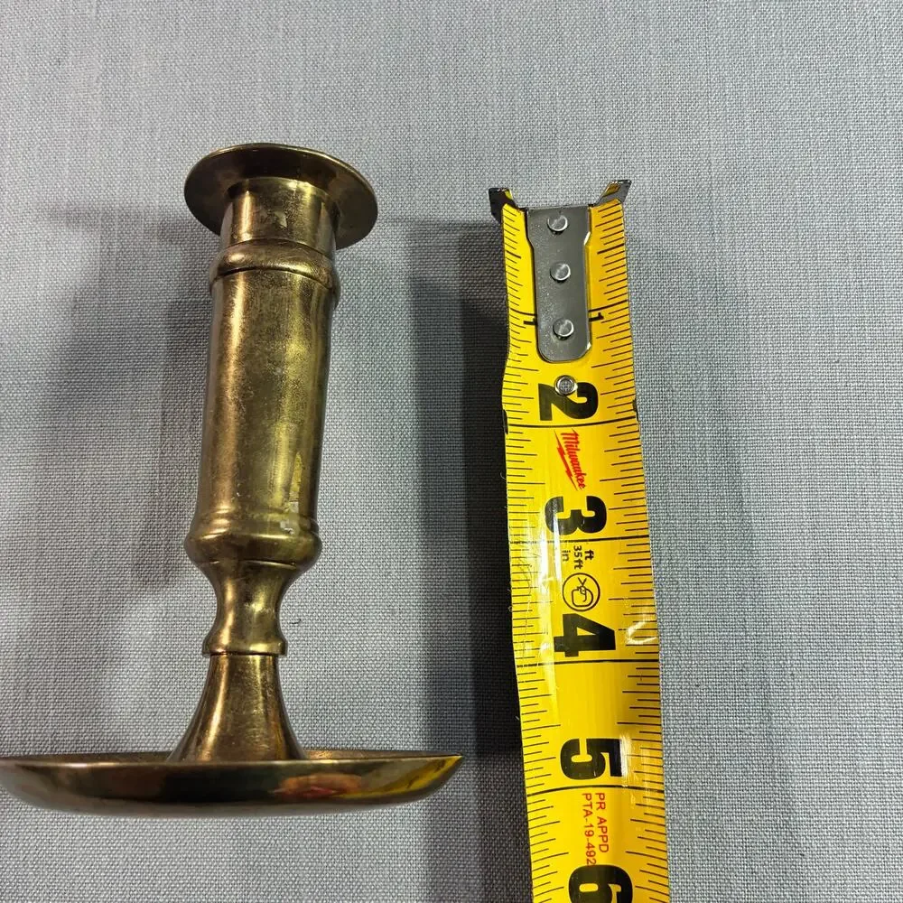 Vintage Solid Brass Candlestick Holders Pair 5
